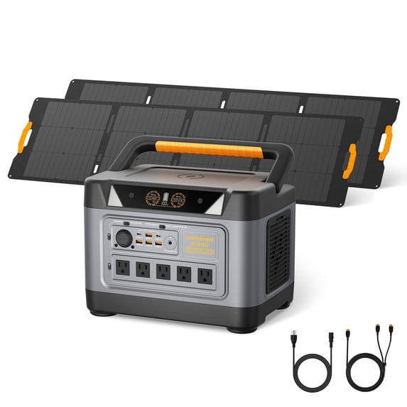 UDPOWER S1200 Solar Generator with 420W Solar Panel, 1190Wh LiFePO4 Battery 1200W (Surge 1800W) AC Output with UPS, 1.5H to 80% Fast Charge, Power Station for Home Backup/Outdoor/RVs/Emergency