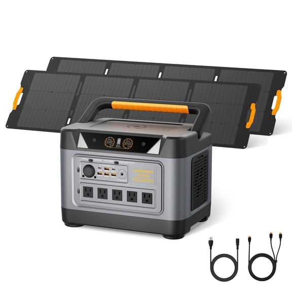 UDPOWER S1200 Solar Generator with 420W Solar Panel, 1190Wh LiFePO4 Battery 1200W (Surge 1800W) AC Output with UPS, 1.5H to 80% Fast Charge, Power Station for Home Backup/Outdoor/RVs/Emergency