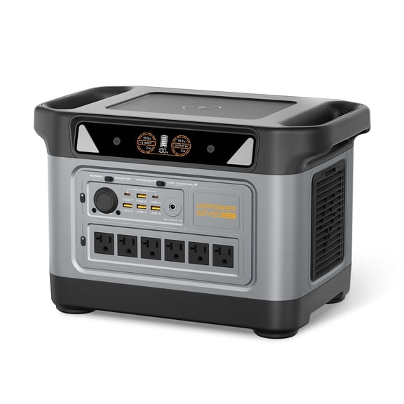 UDPOWER S2400 Portable Power Station,2083Wh LiFePO4 Battery,2400W (3000W Peak) Solar Generator with UPS Backup,6 AC Outlets,Home Backup Power for RVs,Camping,Power Outages (Solar Panel Optional)
