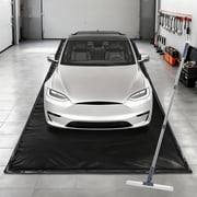 UEAKPIC Garage Floor Mat 79" x 18, Heavy Duty 1300D PVC Containment Mat with Floor Squeegee, Waterproof Protection from Snow, Rain and Mud for Cars