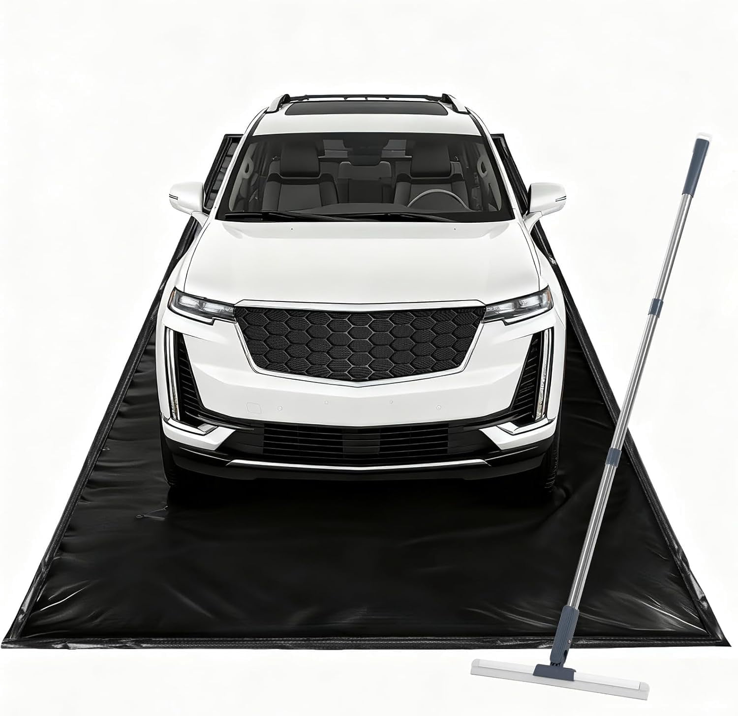 UEAKPIC Garage Floor Mat 8'6" x 20', Heavy Duty 1300D PVC Containment ...
