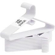 UEAKPIC Heavy Duty Plastic Hangers 18 Pack, Space Saving Tubular Clothes Hangers with Hook & Non-Slip, Standard Size, White