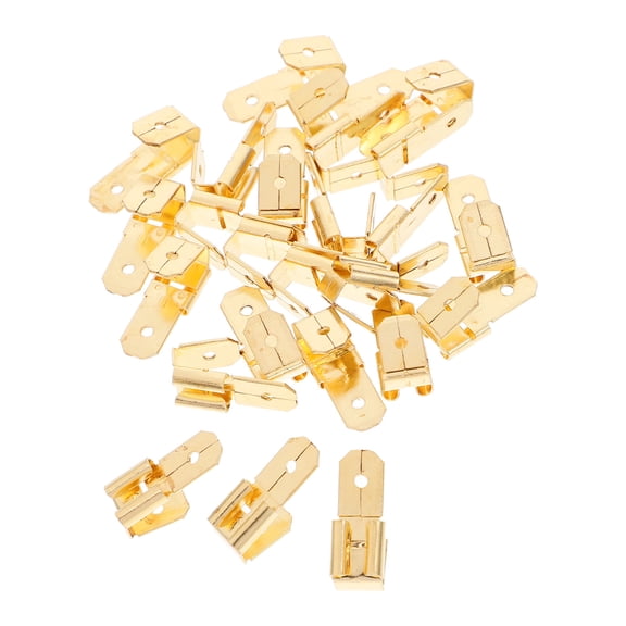 UEETEK 25Pcs Electrical Spade Connectors Copper Quick Disconnect Terminals Kit