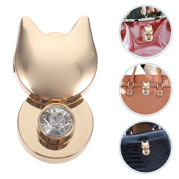 UEETEK 5Pcs Decorative Cat Locks For Bag Making With Zinc Alloy Material Travel Craft Accessory Golden