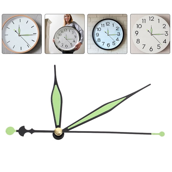 UEETEK 10 Sets of Glowing Clock Making Aluminum Light Green Clock Hands for Diy Projects