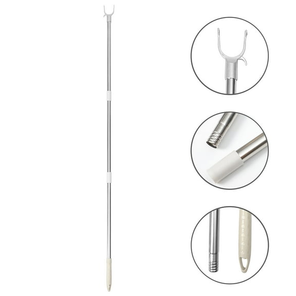 UEETEK Convenient White Clothes Rod for Home Use Sturdy Alloy Clothes Drying Pole