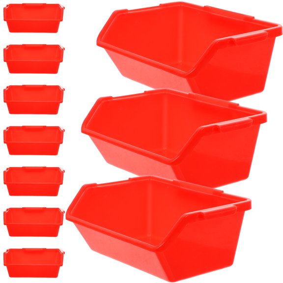 UEETEK Red Plastic Storage Box for Components, New PP Material with Modular Design for Easy Assembly and Organization