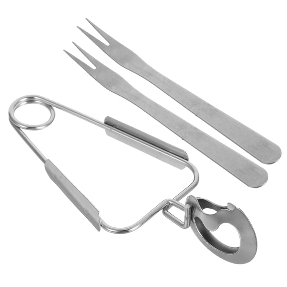 UEETEK Snail Tong and Fork Set Stainless Steel Ergonomic Handle for Home Use 1Set