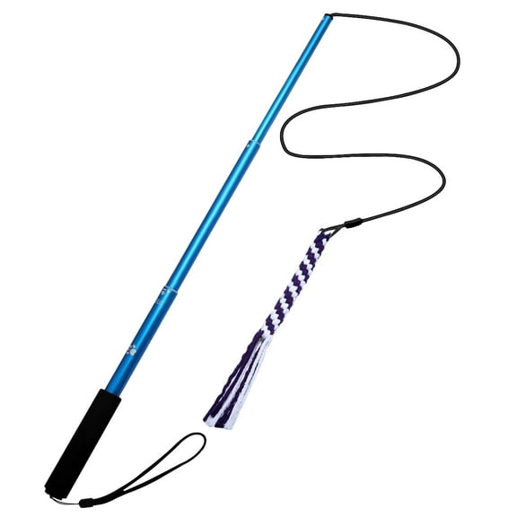 UEETEK Interactive Dog Toys Extendable Flirt Pole Funny Chasing Tail Teaser and Exerciser for Pets (Blue)
