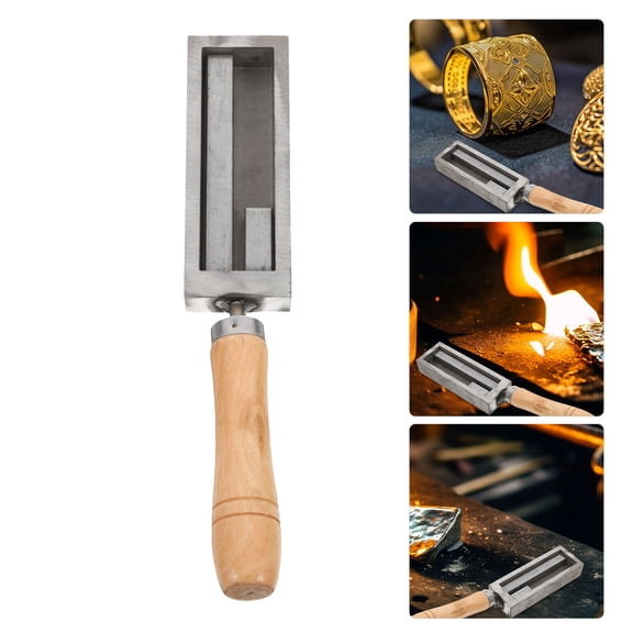 UEETEK Durable Cast Iron Mold Portable Metal Casting Mold for DIY Aluminum and Brass Refining