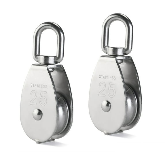 CIMAXIC Stainless Steel Pulley Single Block Silver for Professional Use