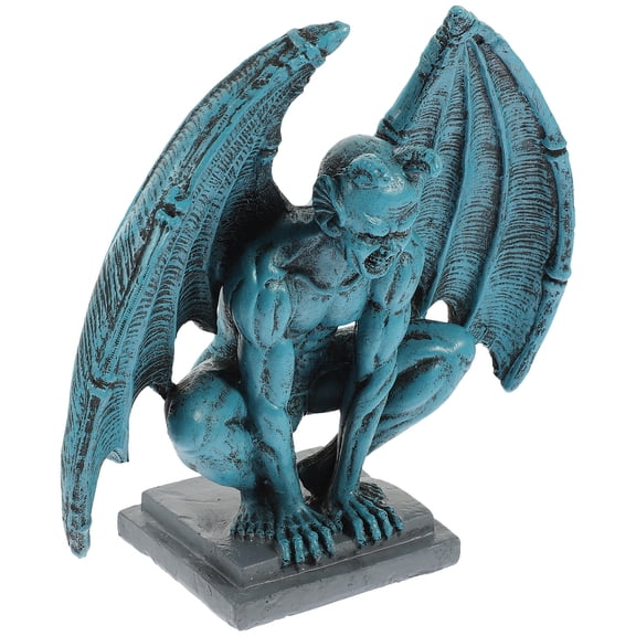 UEETEK Sky Blue Resin Monster Statue Sculpture for Garden Lawn and Indoor Decor