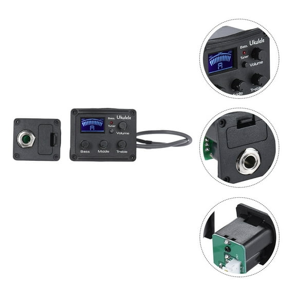 UEETEK Ukulele Preamp Amplifier Equalizer with Black Plastic for Performers 1Set