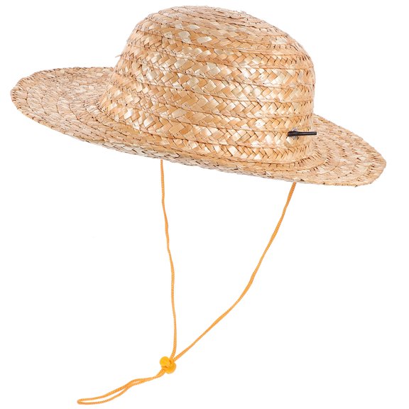 UEETEK Khaki Beach Straw Hat Woven Wide Brim Hat Suitable for Outdoor Decorations