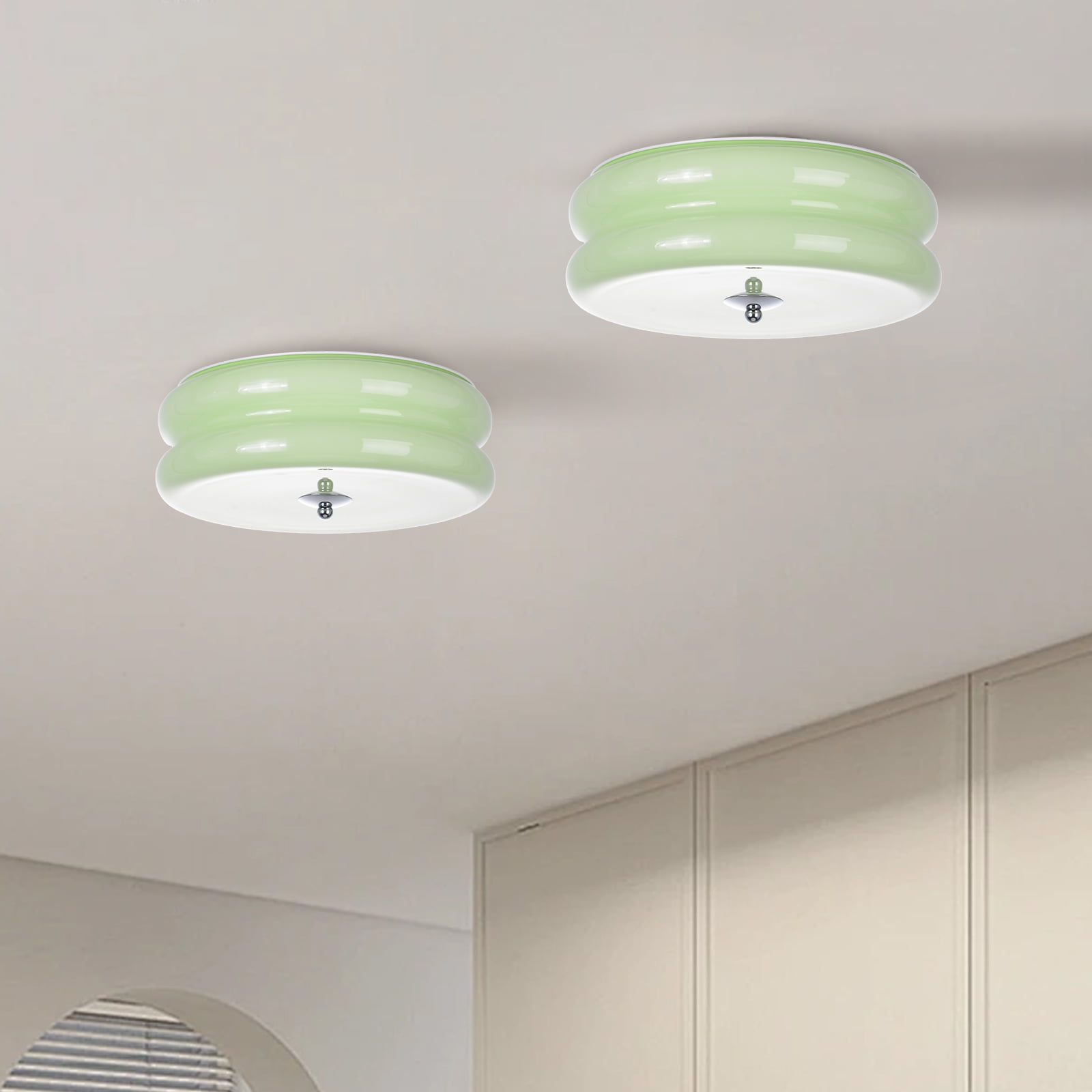 UEEYAC Art Deco Vintage Ceiling Light Cream Milk Vintage Ceiling Lamp