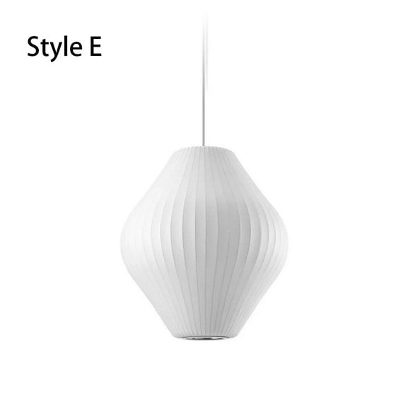 UEEYAC Nordic Simple White Chandelier Dining Room Fabric Pendant Lighting