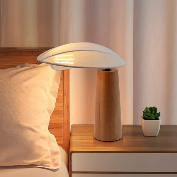 UEEYAC Wabi-sabi Table Lamp Simple Solid Wood Bedroom Bedside Desk Lamp