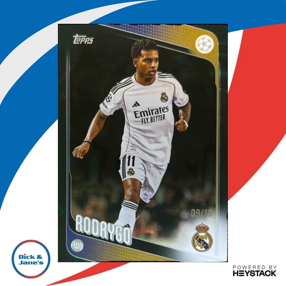 Topps UEFA Club Competitions Rodrygo Real Madrid C.F. #102 Base Black Foil Soccer Card