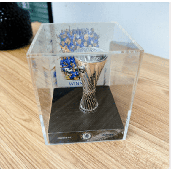 UEFA Conference League Championship Trophy 8 cm Metal Trophy with Chelsea 2024-25-Display Case, Christmas Halloween Gifts.