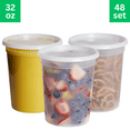 thumbnail image 1 of UEG Club Clear Plastic Stackable Vegetables Food Storage Containers, Plastic Soup Deli Containers with Lids, Meal Prep Containers, (32 oz, 48 Count), 1 of 5