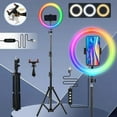 thumbnail image 1 of UEGOGO  12-Inch RGB Selfie Ring Light - 43.3-Inch Tripod and  Ideal for Photography Studios, Video Recording, Live Streaming, Gaming Streams, and More, 1 of 10