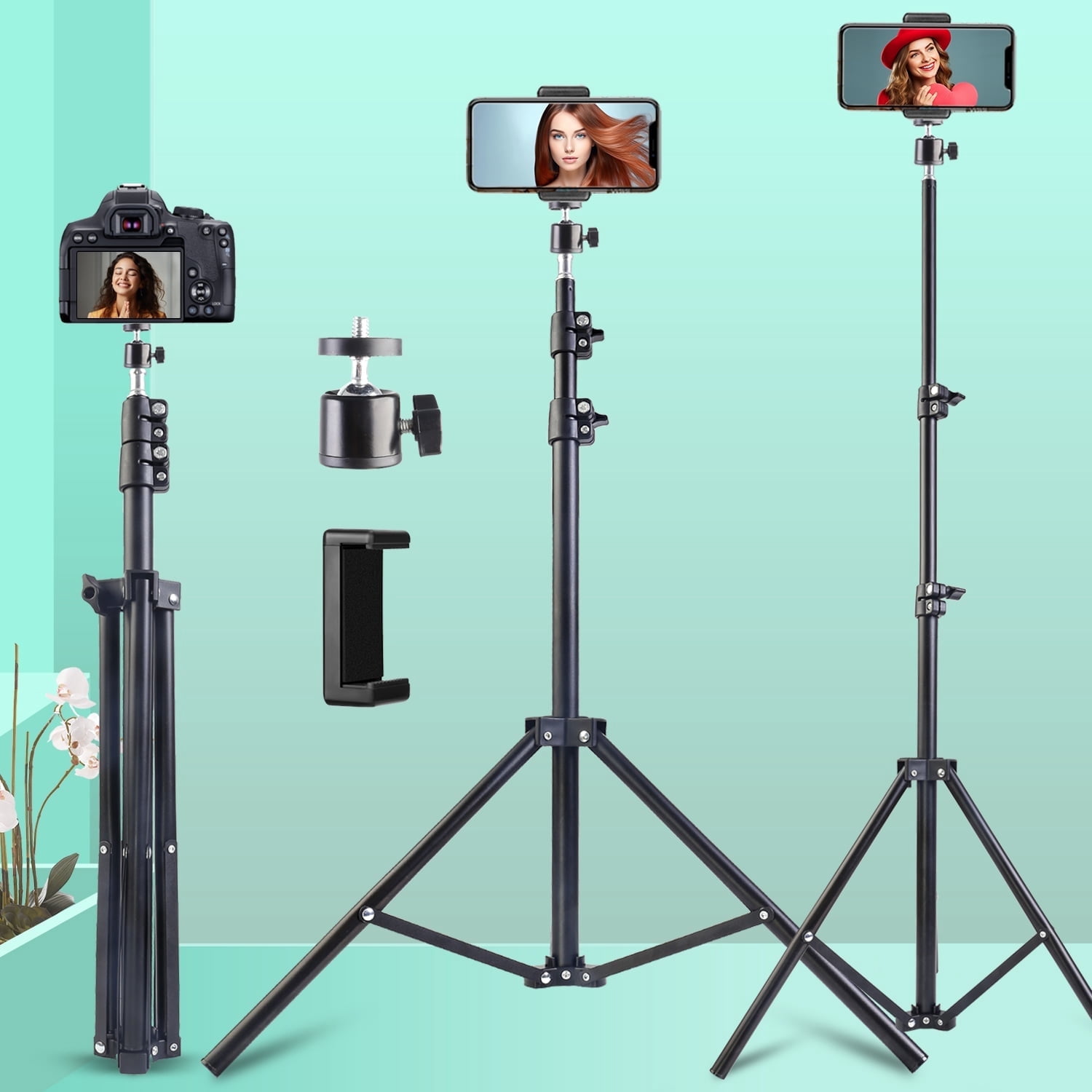 UEGOGO Adjustable 63" Metal Photography Tripod Stand With Accessories