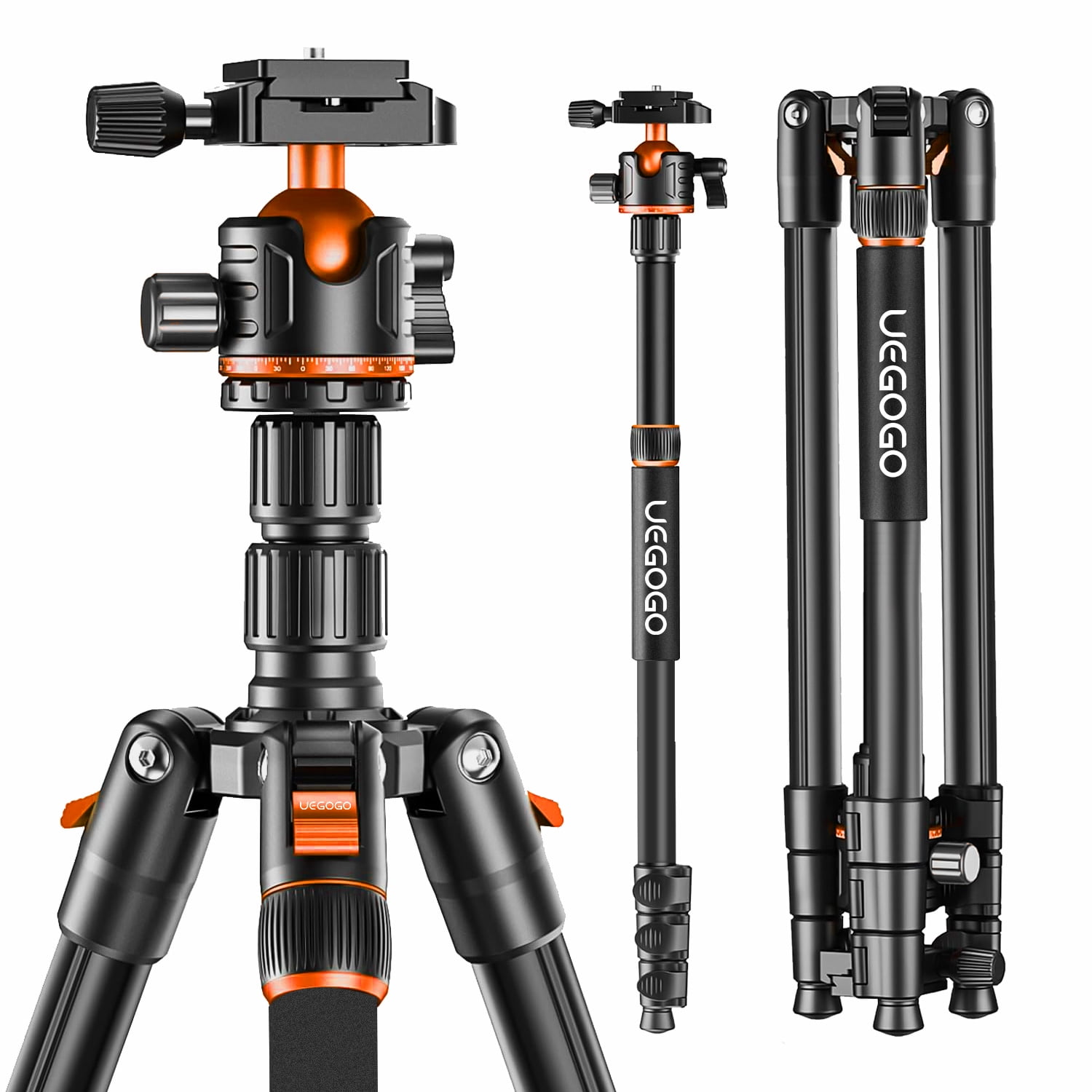 UEGOGO Camera Tripod Stand, 69 in Tripod for Camera with Phone Holder
