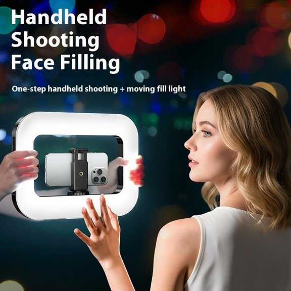 UEGOGO Portable Square Ring Light - 3-Tone LED, Clip-On for Smartphones, Perfect for Selfies/Live Streaming