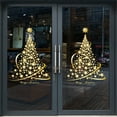 UEHUXhe Golden Christmas Tree Window Clings Stickers For Glass Diy