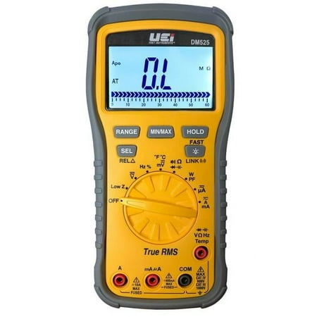 UEI TEST INSTRUMENTS DM525 Wireless Digital Multimeter, 1,000 Max. AC Volts, 1,000 Max. DC Volts, 10 A Max. AC Amps