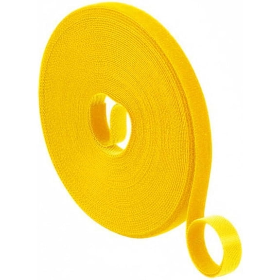 UEIWMX-0.4 in x 32 Ft Yellow Hook and Loop Cable Ties Cable Management Straps Double-Sided Self-Gripping Strips Wire Organizer, Cut to Length, Reusable Cord Wrap Fasteners Tape for Home Office Data C
