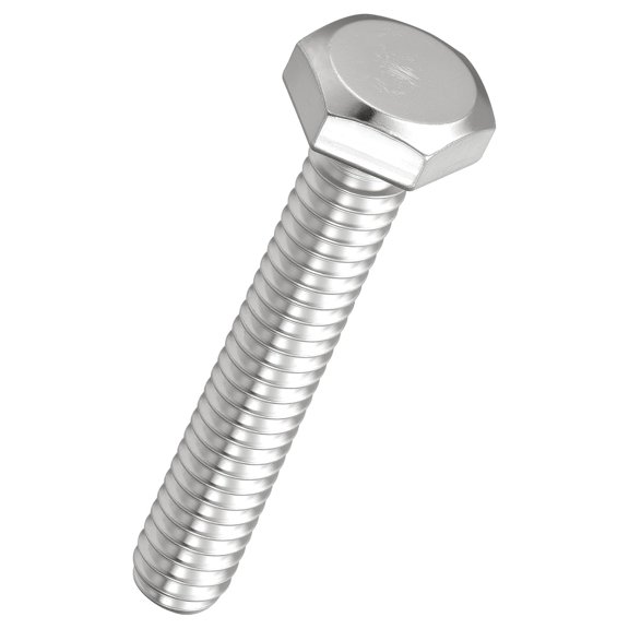 UEIWMX-10 Pcs Hex Head Screws Bolts - [1/4"-20x1-1/2] 304 Stainless Steel Grade A2-70 Fully Threaded Hex Tap Hexagon Head Machine Bolts Right Hand External Hex Drive, Silver