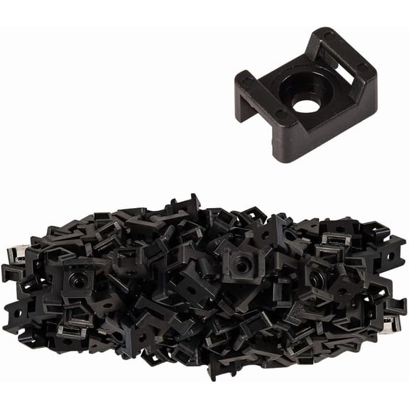 UEIWMX-100 Pack Of Black Screw Mounts, Zip Ties Up To 0.35" Wide, Saddle Type Zip Tie Anchors