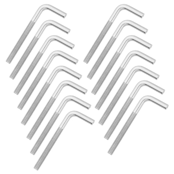 UEIWMX-15pcs M5 x 60mm L-Shaped Right Angle Bolt Screw, 304 Stainless Steel L Shape Foundation Bolt Long Square Bend Screw