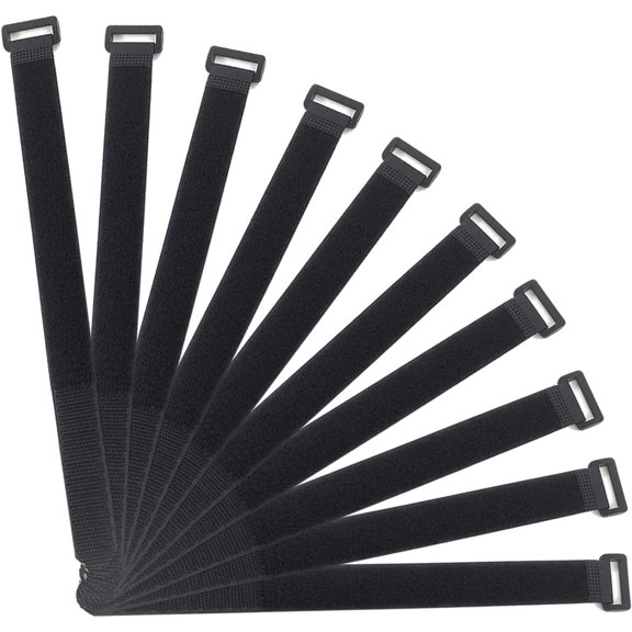 UEIWMX-20 Pack 1"x 16" Hook and Loop Reusable Fastening Cable Tie Down Straps, Adjustable Multi-Purpose Durable Functional Hook Loop Securing Straps with plastic D-ring buckle Buckle