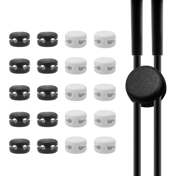 UEIWMX-20-Pack Earphone Cable Sliders - Y Splitter Clips for 2mm Round Wire Headphones (L/R Adjustable DIY Organizers)