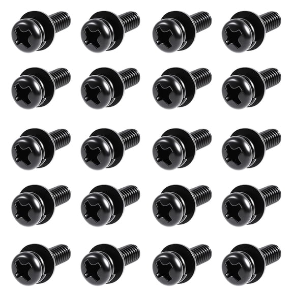 UEIWMX-20 Pcs M614mm Pan Head Machine Screws, Spring & Flat Washers