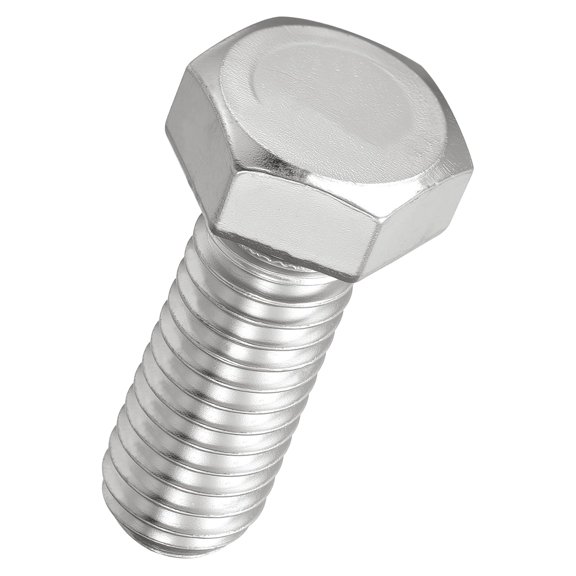 UEIWMX-25 Pcs Hex Head Screws Bolts - [3/8"-16x1] 304 Stainless Steel Grade A2-70 Fully Threaded Hex Tap Hexagon Head Machine Bolts Right Hand External Hex Drive, Silver Tone
