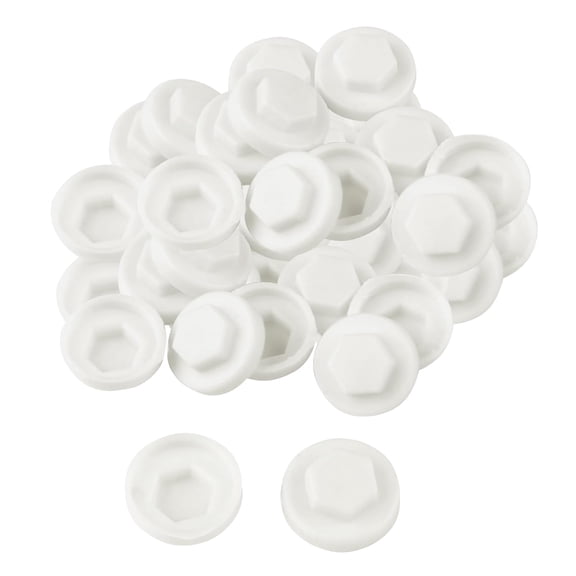 UEIWMX-400 Pack White 8mm Roofing Screw Caps Durable Plastic Snap-On Covers for Roofing Screws, Weatherproof & UV Resistant Protective Caps for Outdoor Roof, Siding, and Construction Projects
