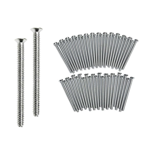 UEIWMX-50Pcs Extra Long Outlet Screws, 6-32 x 2 Inch Stainless Steel Phillips Flat Head Machine Screws for Electrical Wall Plate, Switch, Receptacle Mounting