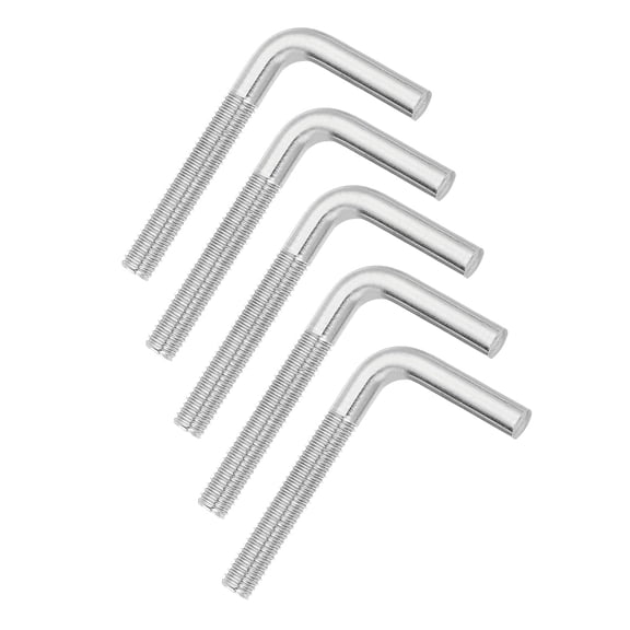 UEIWMX-5pcs M8 x 60mm L-Shaped Right Angle Bolt Screw, 304 Stainless Steel L Shape Foundation Bolt Long Square Bend Screw