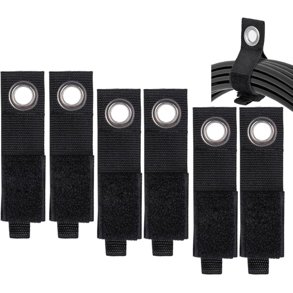 UEIWMX-6 Pack Heavy Duty Hook and Loop Storage Straps with Metal O-Ring, Cord Hose Tool Organizer for Garage RV Workshop(10 Inch)