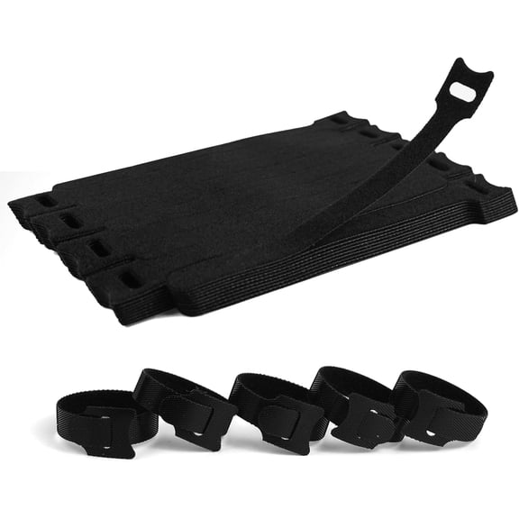 UEIWMX-90 PCS 6 Inches Reusable Cable Ties, Adjustable Cord Straps, Cable Organizer, Cord Wrap and Hook Loop Cords Management - Black
