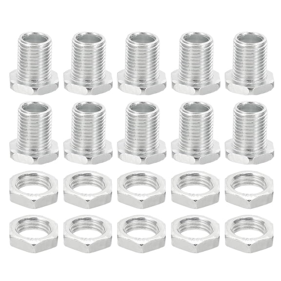 UEIWMX-M10x15mm Hex Bolts and Nuts Kit, 10 Set Fine Thread Hollow Screws Assortment Hexagon Head Screw Through Hole Bolt Chandelier Fasteners
