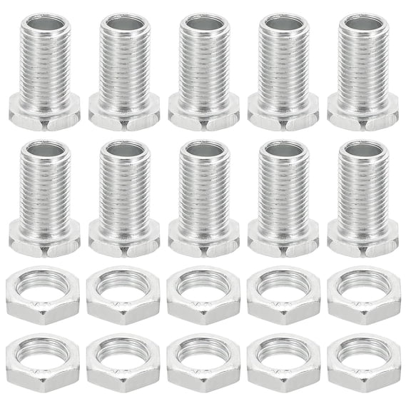 UEIWMX-M10x20mm Hex Bolts and Nuts Kit, 10 Set Fine Thread Hollow Screws Assortment Hexagon Head Screw Through Hole Bolt Chandelier Fasteners