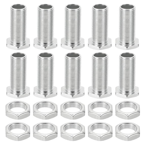 UEIWMX-M12x30mm Hex Bolts and Nuts Kit, 10 Set Fine Thread Hollow Screws Assortment Hexagon Head Screw Through Hole Bolt Chandelier Fasteners