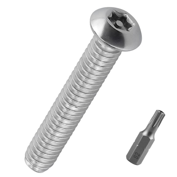 UEIWMX-M3-0.5 x 20mm Button Head Security Screws, 304 Stainless Steel Anti-Theft Machine Screws for Automotive & Outdoor Equipment Protection, 100 pcs (Bit Included)