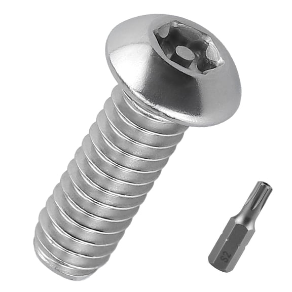 UEIWMX-M4-0.7 x 12mm Button Head Security Screws, 304 Stainless Steel Anti-Theft Machine Screws for Automotive & Outdoor Equipment Protection, 80 pcs (Bit Included)