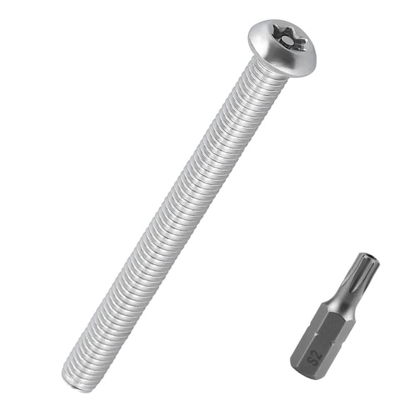 UEIWMX-M5-0.8 x 40mm Button Head Security Screws, 304 Stainless Steel Anti-Theft Machine Screws for Automotive & Outdoor Equipment Protection, 50 pcs (Bit Included)