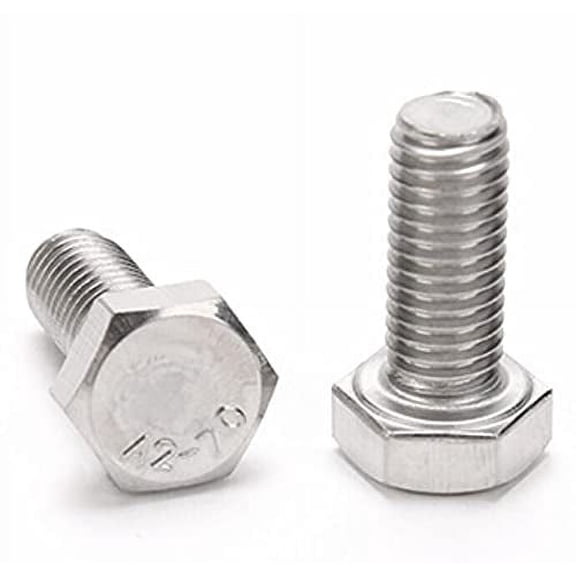 UEIWMX-M5 x 12mm Hex Bolt M5-0.8 x 12mm UNC Hex Head Screw Bolts A2-70(304) Stainless Steel Fully Threaded Hex Tap BoltsPlain FinishFully Threaded (30pcs)